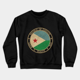Vintage Republic of Djibouti Africa African Flag Crewneck Sweatshirt